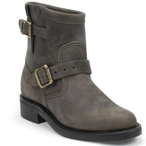 Chippewa Raynard 7” Grey Leather Pull On Engineer Boots EUR36 US 5.5 NEW